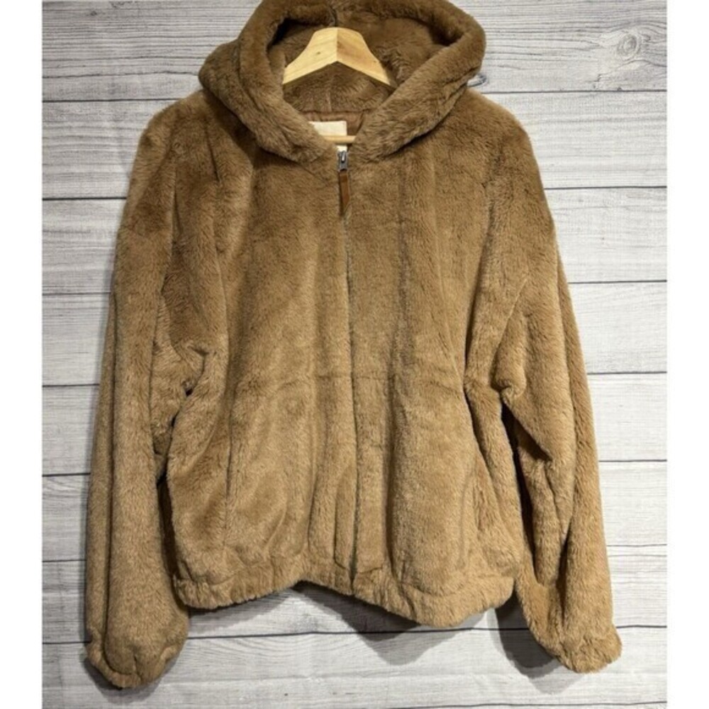 NWT Thread & Supply Northy Brown Teddy Bear Faux Shearling Sherpa Jacket Sz L
